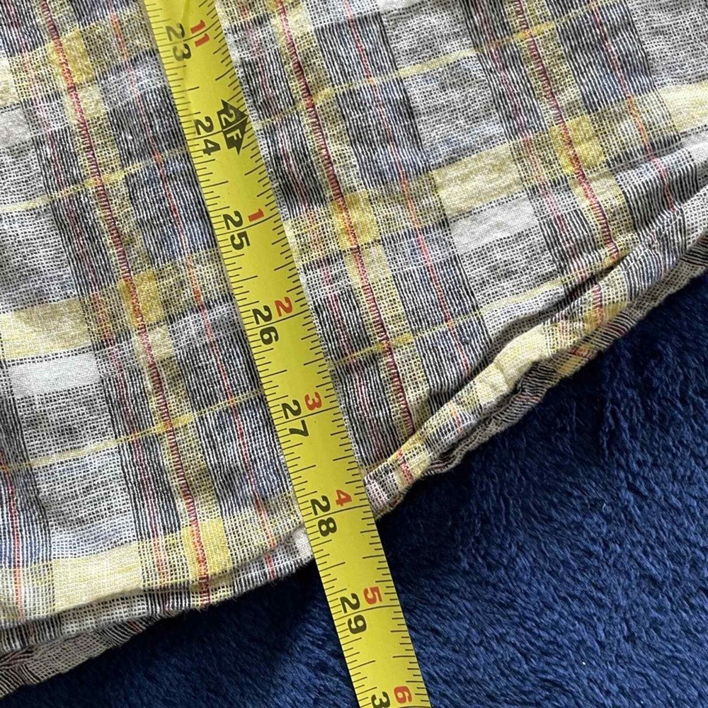 Levi's Standard Fit Short Sleeve Button Up Shirt Multicolor Plaid Mens XXL Linen - Picture 7 of 8